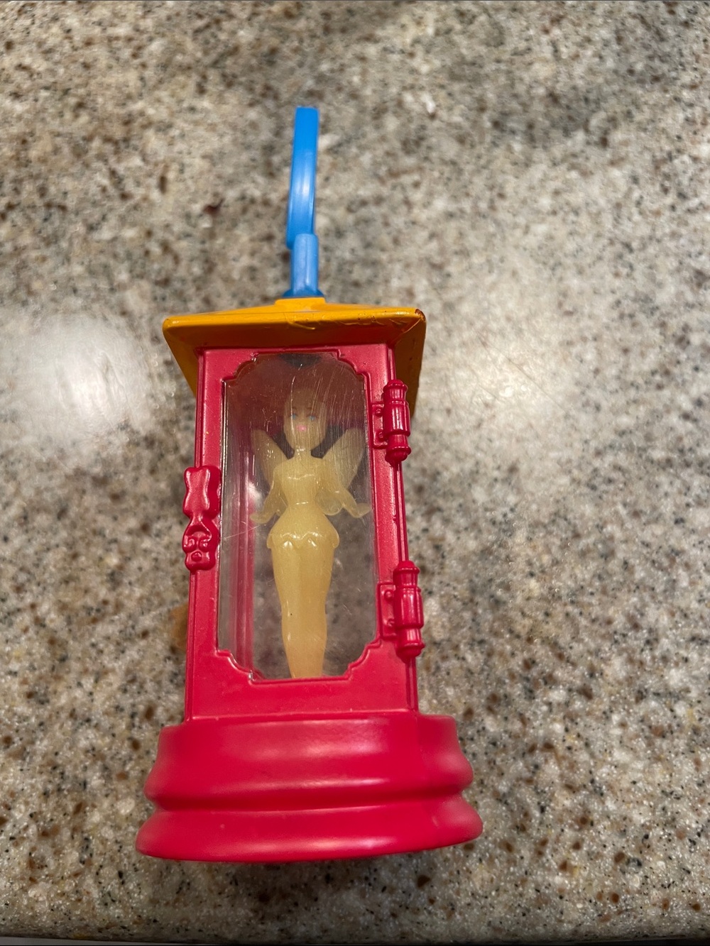 Disney Red and Yellow Fairy Lantern Keychain with Blue Loop